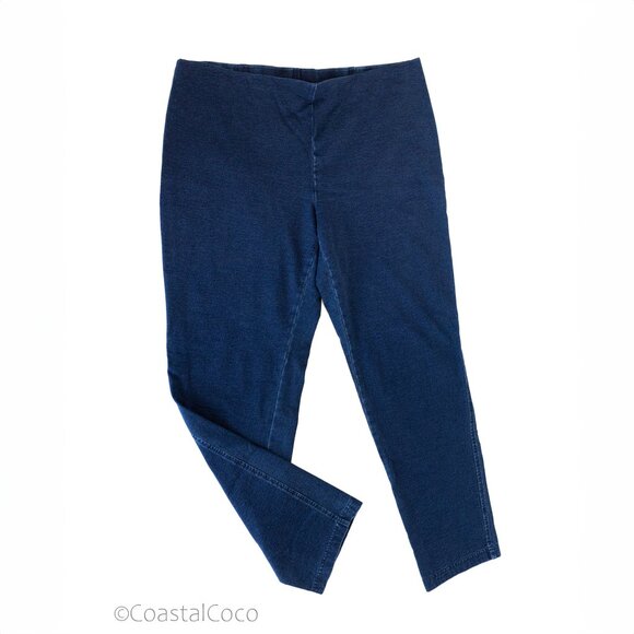 Pure Jill Indigo Pants Women's L Dark Blue Slim Leg Stretchy Casual Athleisure - Picture 1 of 7